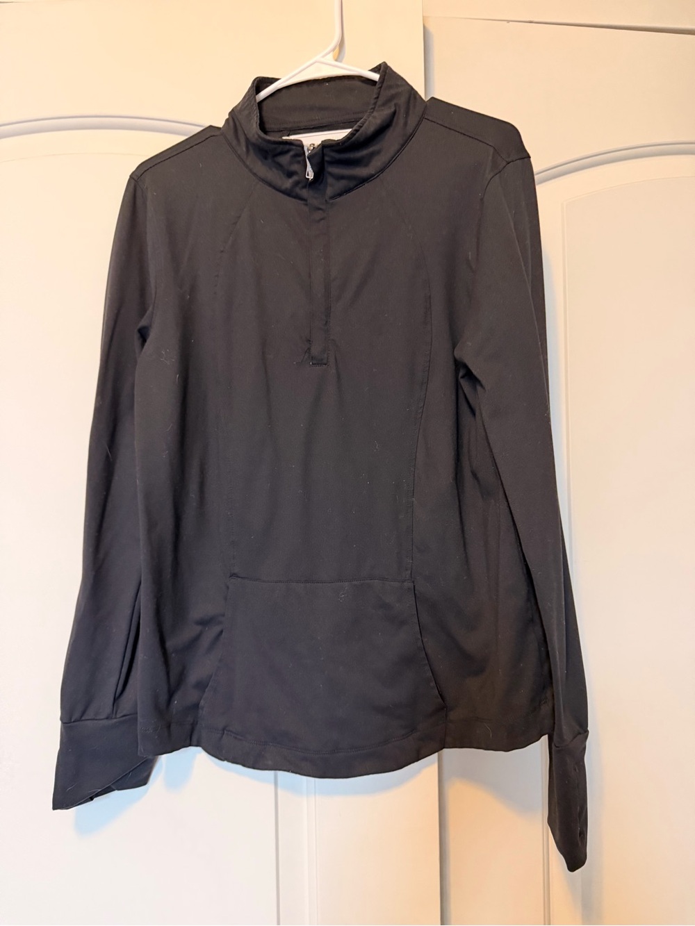 Black Women's Quarter-Zip Pullover Top Size L